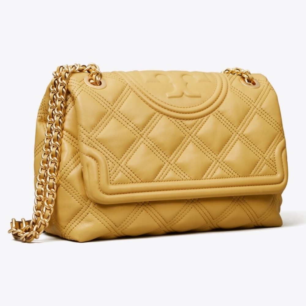 RARE COLOR TORY BURCH FLEMING SOFT CONVERTIBLE SHOULDER BAG BEESWAX Orig $598